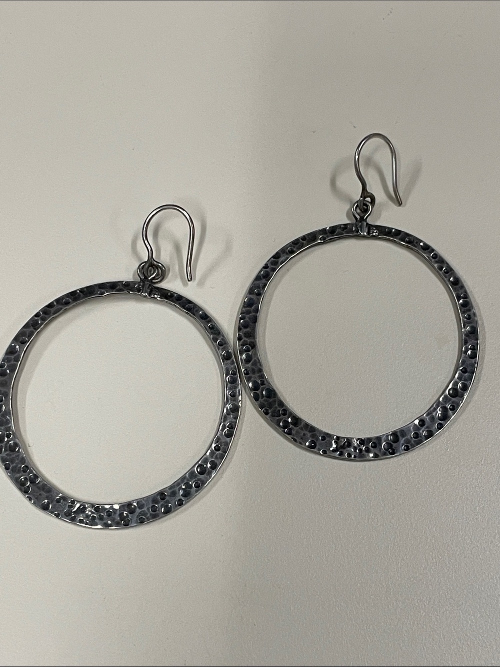 Silpada 925 Hammered Silver Hoop Drop Earrings - Women Jewelry
